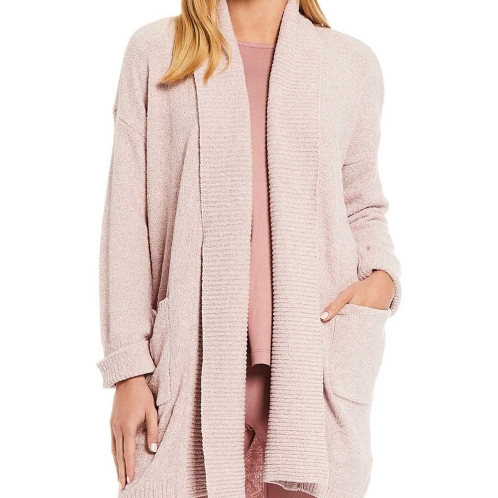 N Natori Chenille Open Front Lounge Cardigan